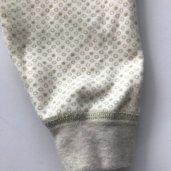 FREE with PURCHASE INTONS newborn boy girl baby 2 piece pajama cream green 3-6mo - Picture 9 of 12